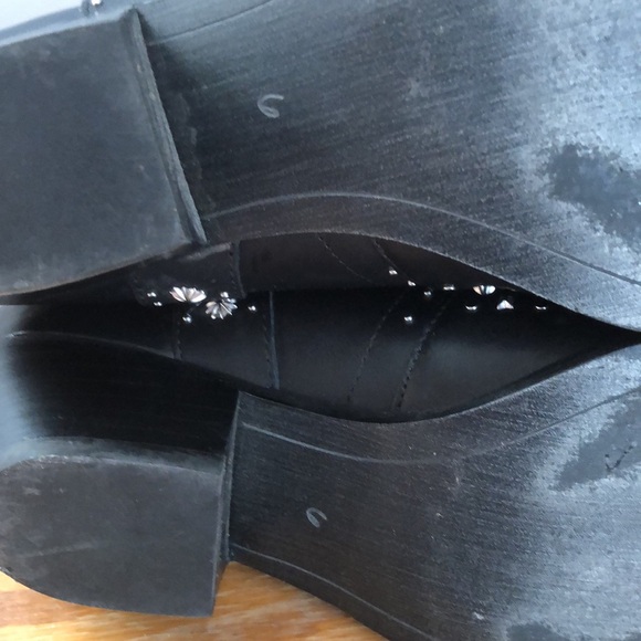 Sam Edelman Women sz 6 Black Leather Studded Western Ankle Booties - Picture 7 of 7